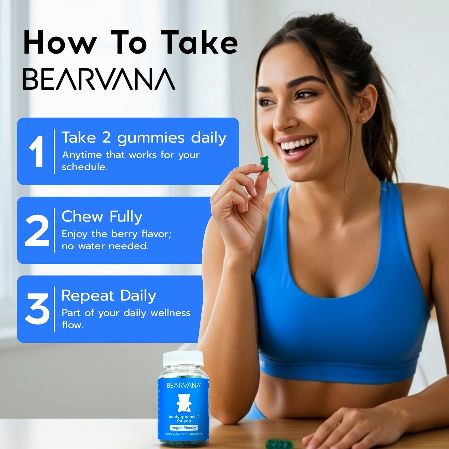 BEARVANA™ Pack Curvas Naturales – Breast Gummies & Booty Gummies (2 frascos x 60 gomitas c/u)