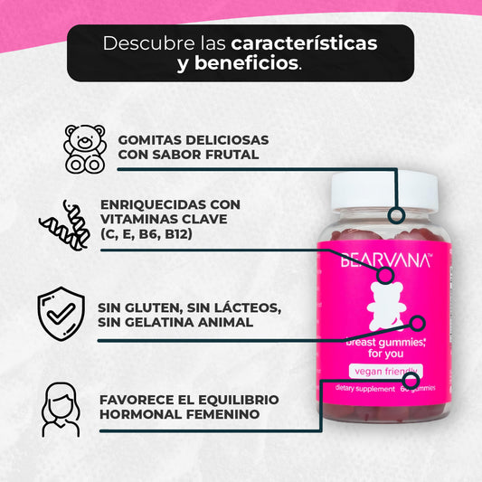 BEARVANA™ Pack Curvas Naturales – Breast Gummies & Booty Gummies (2 frascos x 60 gomitas c/u)
