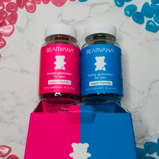 BEARVANA™ Pack Curvas Naturales – Breast Gummies & Booty Gummies (2 frascos x 60 gomitas c/u)