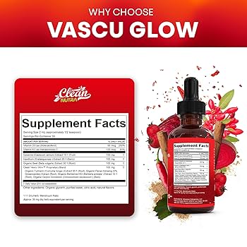 Vascu Glow – Suplemento Líquido Natural para la Salud Cardiovascular y la Circulación (Frasco de 50 ml)