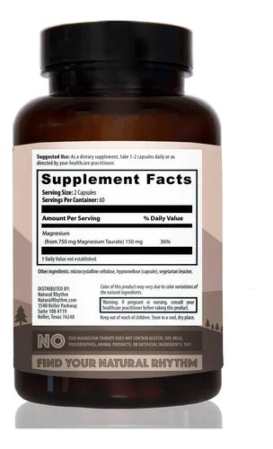 Natural Rhythm Magnesium Taurate X 120 Cápsulas